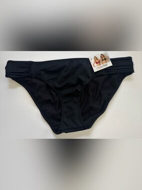 NWT Smart & Sexy SA1006 Swim Secret Knockout Bikini Swim Bottom Large Black